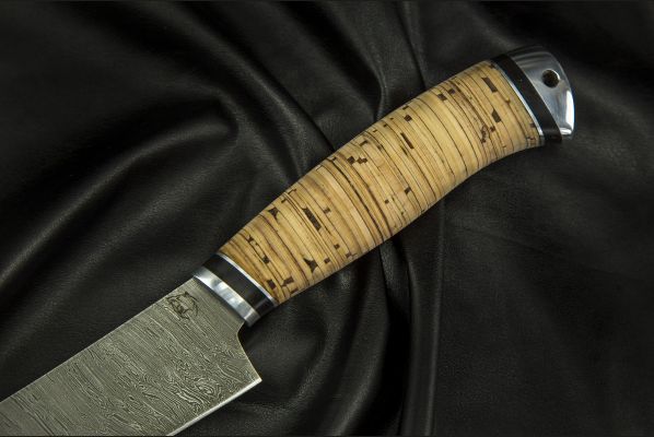 Нож Шеф - повар средний <span>(дамаск, береста, дюраль)</span>
