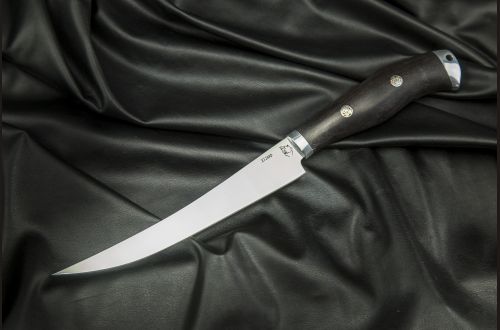 Нож Шеф - повар <span>(х12мф, черный граб, дюраль, мозаичные пины)</span>