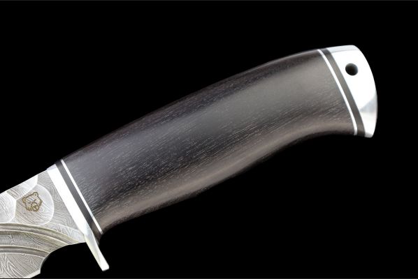 Нож Легионер <span>(дамаск, чёрный граб, долы камень, дюраль)</span>