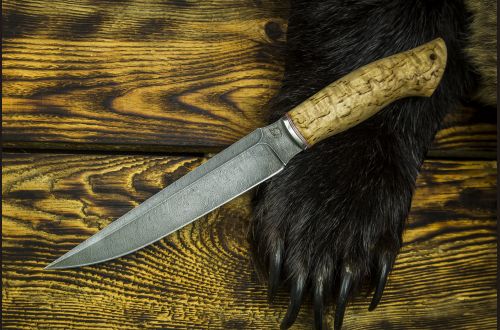 Нож Каратель <span>(дамаск 1200 слоёв, карельская береза)</span>