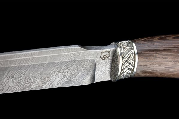 Нож Ворон <span>(дамаск, венге, литьё мельхиор)</span>