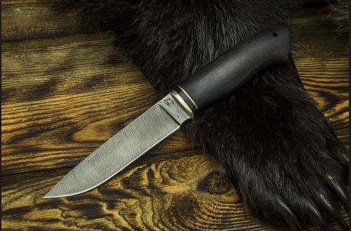 Нож Лиса <span>(дамаск, черный граб)</span>