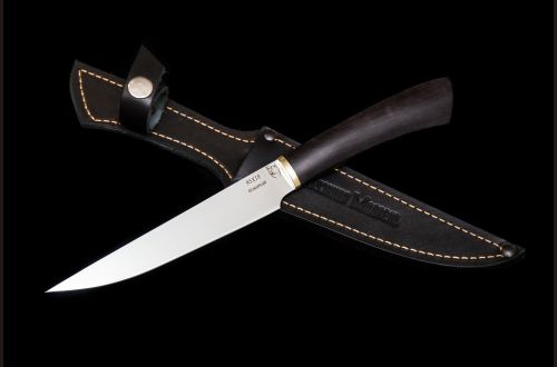Кухонный нож Шеф 4 <span>(95х18, чёрный граб)</span>
