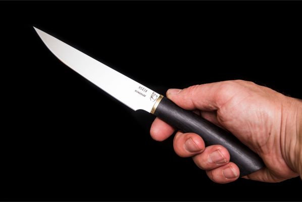 Кухонный нож Шеф 4 <span>(95х18, чёрный граб)</span>