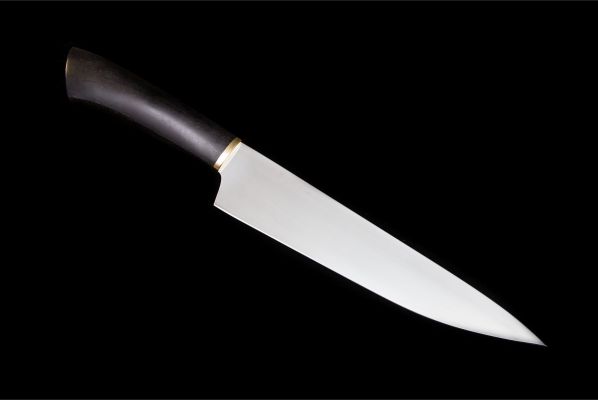 Кухонный нож Шеф 2 <span>(95х18, чёрный граб)</span>
