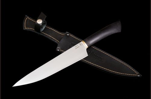 Кухонный нож Шеф 2 <span>(95х18, чёрный граб)</span>