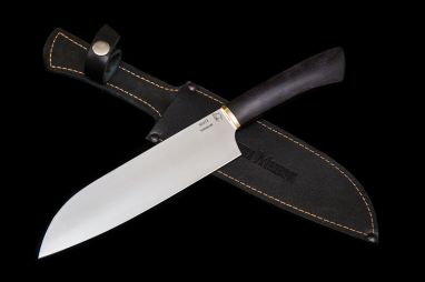 Кухонный нож Сантоку 1 <span><span>(95х18, чёрный граб)</span></span>