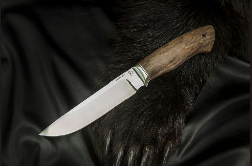 Нож Путник <span>(M390, больстер мельхиор, стабилизированная карельская береза)</span>