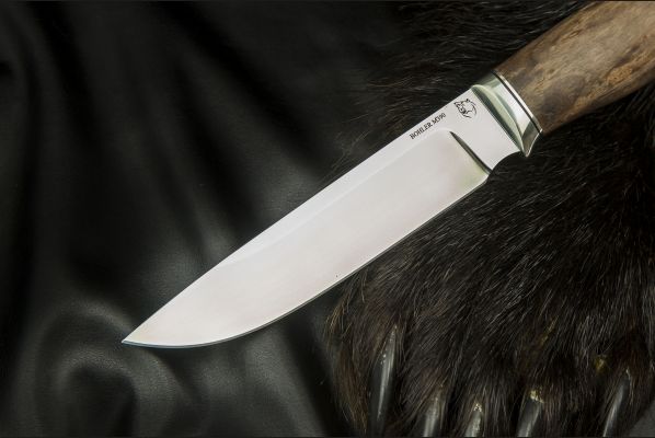 Нож Путник <span>(M390, больстер мельхиор, стабилизированная карельская береза)</span>