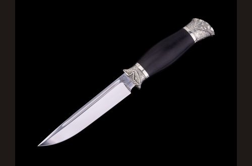 Авторская Финка НКВД 4 мм <span>(х12мф, чёрный граб, авторское литьё мельхиор)</span>