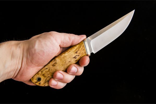 Нож Русский <span>(S390, стабилизированная карельская берёза, мозаичный пин под темляк)</span>