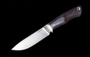 Нож Крит <span><span>(M390, больстер мельхиор, стабилизированный чёрный граб, мозаичный пин под темляк)</span></span>