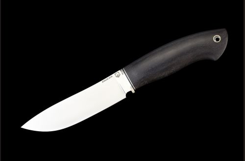 Нож Крит <span>(M390, больстер мельхиор, стабилизированный чёрный граб, мозаичный пин под темляк)</span>