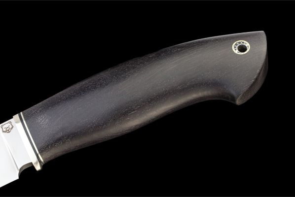 Нож Крит <span>(M390, больстер мельхиор, стабилизированный чёрный граб, мозаичный пин под темляк)</span>