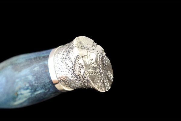 Авторская Финка НКВД 4 мм <span>(х12мф, стабилизированная карельская береза, авторское литьё мельхиор)</span>