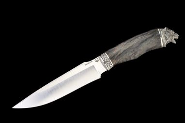Нож Ворон <span><span>(S390, стабилизированная карельская берёза, литьё мельхиор)</span></span> 