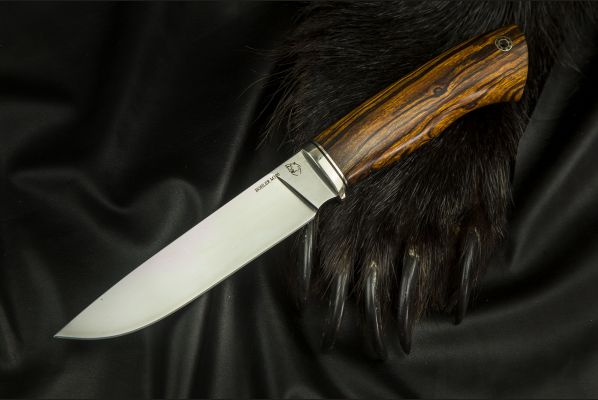 Нож Лиса <span>(M390, айронвуд, мозаичный пин)</span>