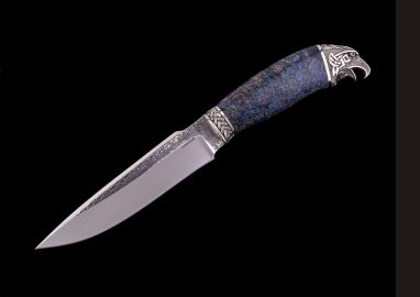Нож Ворон <span><span>(95х18, стабилизированная карельская берёза, литьё мельхиор 2)</span></span>