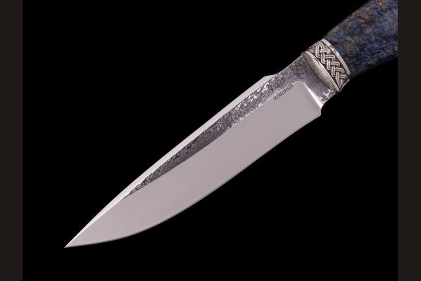 Нож Ворон <span>(95х18, стабилизированная карельская берёза, литьё мельхиор 2)</span>