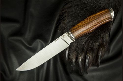 Нож Лиса <span>(S390, спуски от обуха, айронвуд, литьё мельхиор)</span>