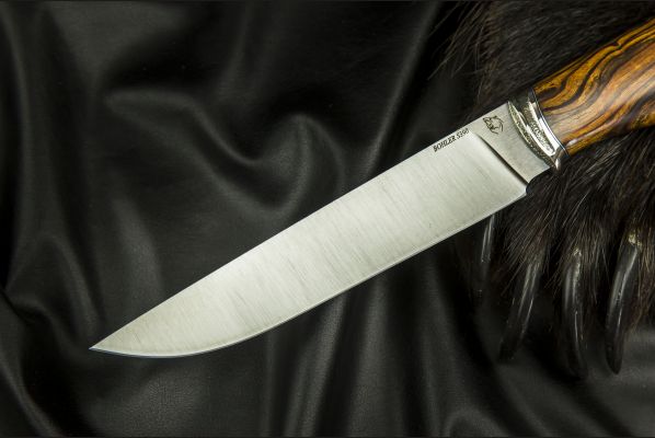 Нож Охотник 2 <span>(S390, спуски от обуха, айронвуд, литьё мельхиор)</span>