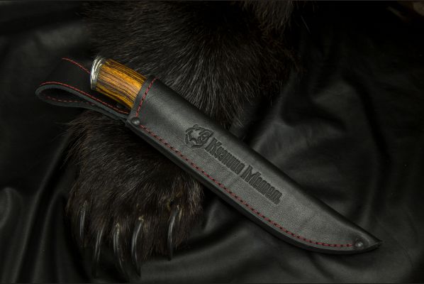 Нож Охотник 2 <span>(S390, спуски от обуха, айронвуд, литьё мельхиор)</span>