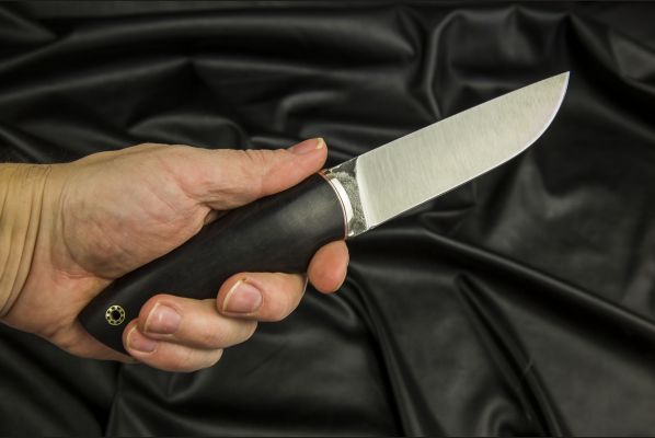 Нож Боровик - Premium <span>(Х12МФ, чёрный граб, мозаичный пин под темляк)</span>