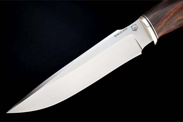 Нож Ворон <span>(M390, айронвуд, мозаичный пин под темляк)</span>