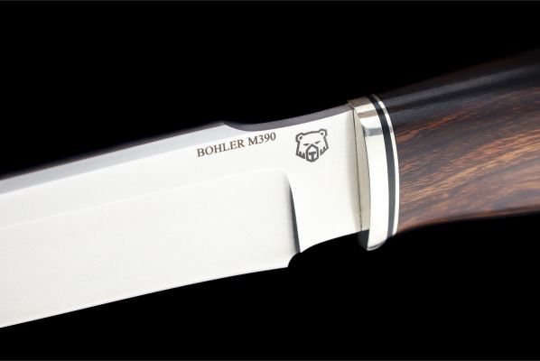Нож Ворон <span>(M390, айронвуд, мозаичный пин под темляк)</span>