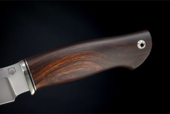 Нож Ворон <span>(M390, айронвуд, мозаичный пин под темляк)</span>