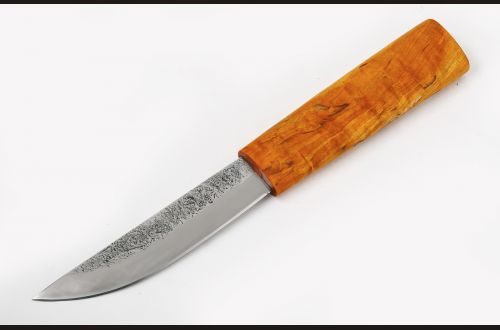 Нож Севера средний №32 <span>(сталь х12мф, стабилизированная карельская береза, Кованый дол)</span>