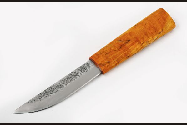 Нож Якутский средний №32 <span>(сталь х12мф, стабилизированная карельская береза, Кованый дол)</span>