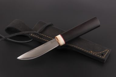 Нож Якутский малый №4 <span><span>(95х18, граб, рог лося, вставка фибра)</span></span>
