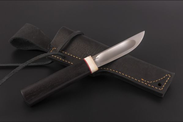 Нож Якутский малый №4 <span>(95х18, граб, рог лося, вставка фибра)</span>