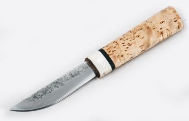 Нож Якутский малый №36 <span><span>(сталь х12мф, карельская береза, рог лося, эбонит)</span></span>