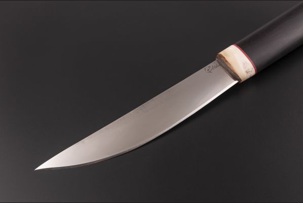 Нож Якутский большой №8 <span>(95х18, граб, рог лося, вставка фибра)</span>