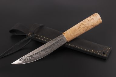 Нож Якутский большой №27 <span><span>(сталь х12мф, карельская береза)</span></span>