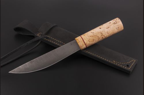 Нож Севера большой №22 <span>(дамасская сталь, карельская береза, вставка фибра)</span>
