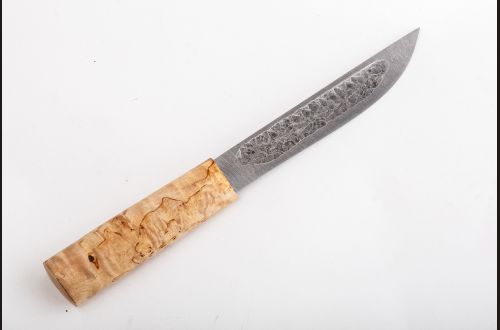 Нож Севера большой №16 <span>(дамасская сталь, карельская береза, Кованый дол)</span>