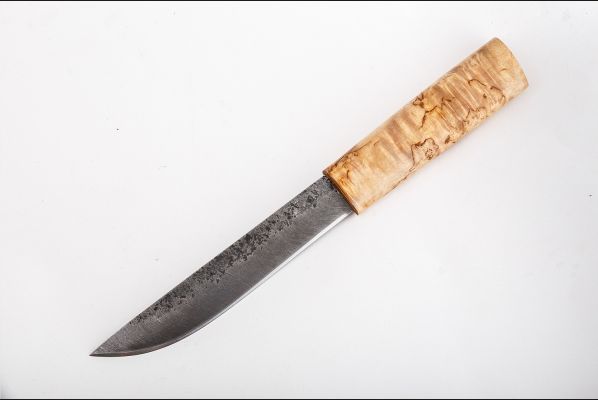 Нож Якутский большой №16 <span>(дамасская сталь, карельская береза, Кованый дол)</span>
