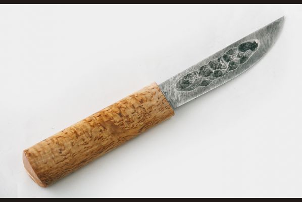 Нож Якутский средний №13 <span>(дамасская сталь, карельская береза, Кованый дол)</span>