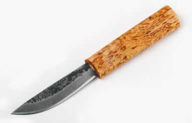 Нож Якутский малый №18 <span><span>(дамасская сталь, карельская береза, Кованый дол)</span></span>
