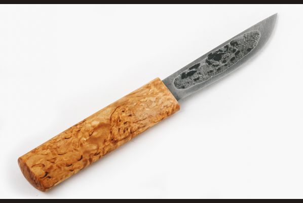 Нож Якутский малый №18 <span>(дамасская сталь, карельская береза, Кованый дол)</span>
