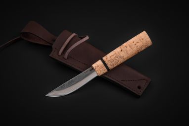 Якутский нож, малый <span><span>(х12мф, карельская береза, вставка черный граб, кованный дол)</span></span>
