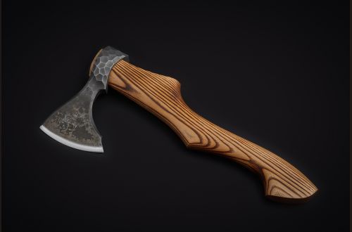 Топор малый 07 <span>(шх15 + у10а, под камень, рукоять ясень)</span>